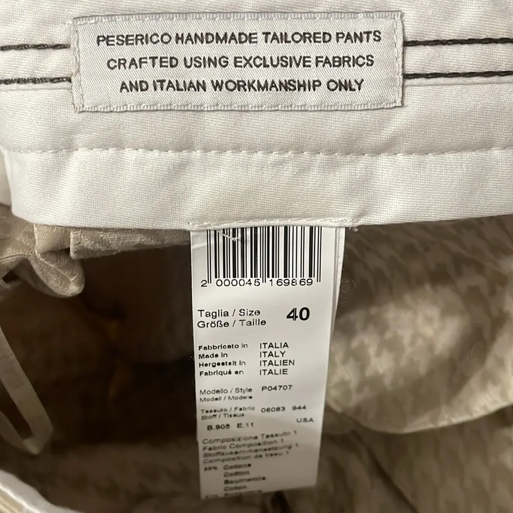 💙💖 Peserico Cream Houndstooth Handmade Pants Gold Size 4 - Image 6