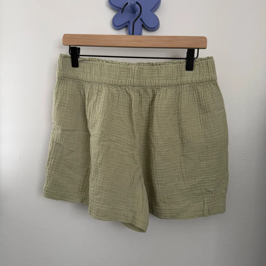 J.Crew Medium Pull On Soft Gauze Shorts Faded Pistachio - Image 2