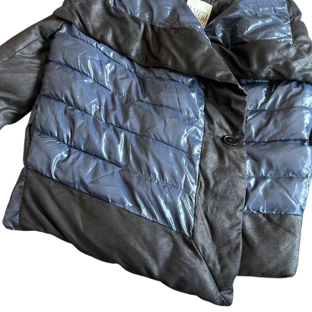 BB Dakota Steve Madden Cecile Puffer Coat Jacket Colorblock Blue Black Med NWOT - Image 6