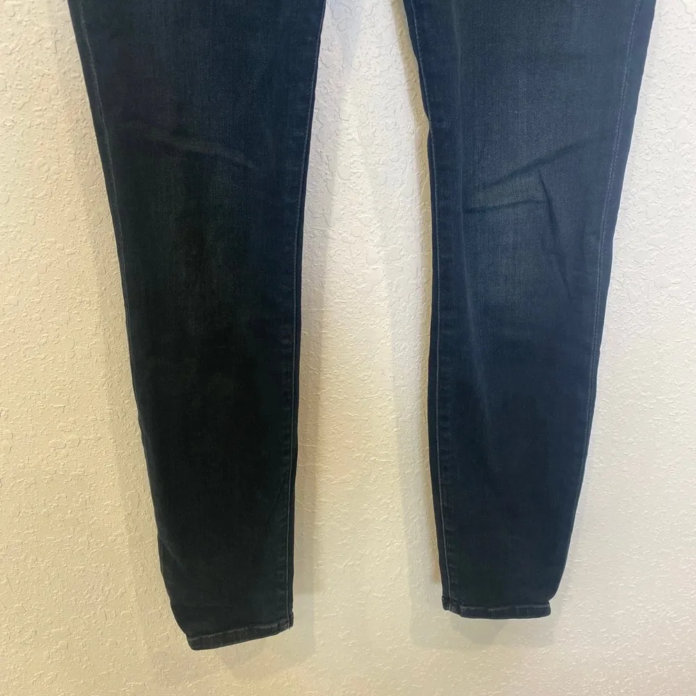 FRAME Le Skinny de Jeanne Faded Black/ Dark Blue Skinny Denim Jeans EUC Sz 27 - Image 3