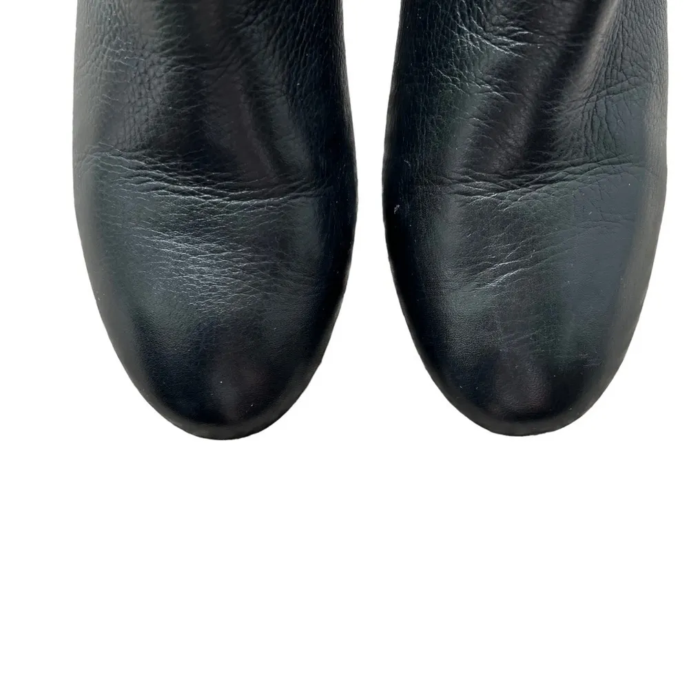 Gentle Souls by Kenneth Cole - Birdie Black Ankle Wedge Leather Booties Sz 7.5 - Image 2