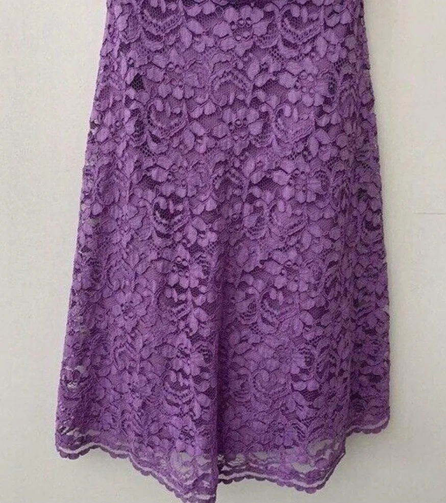 David’s Bridal Strapless Lace Dress With Full Skirt Wisteria F16010 Bridesmaid 0 - Image 5