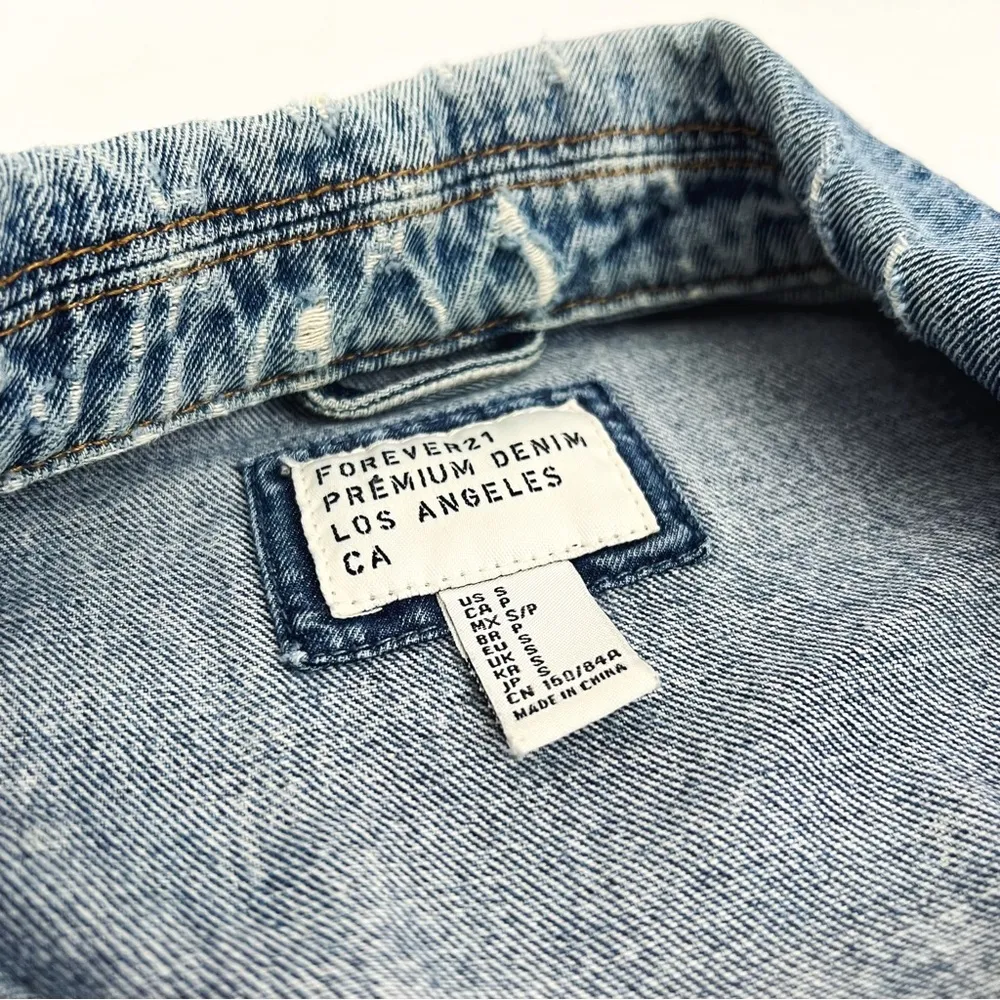 Forever 21 Button-Front Blue Denim Jacket | Size S - Image 5