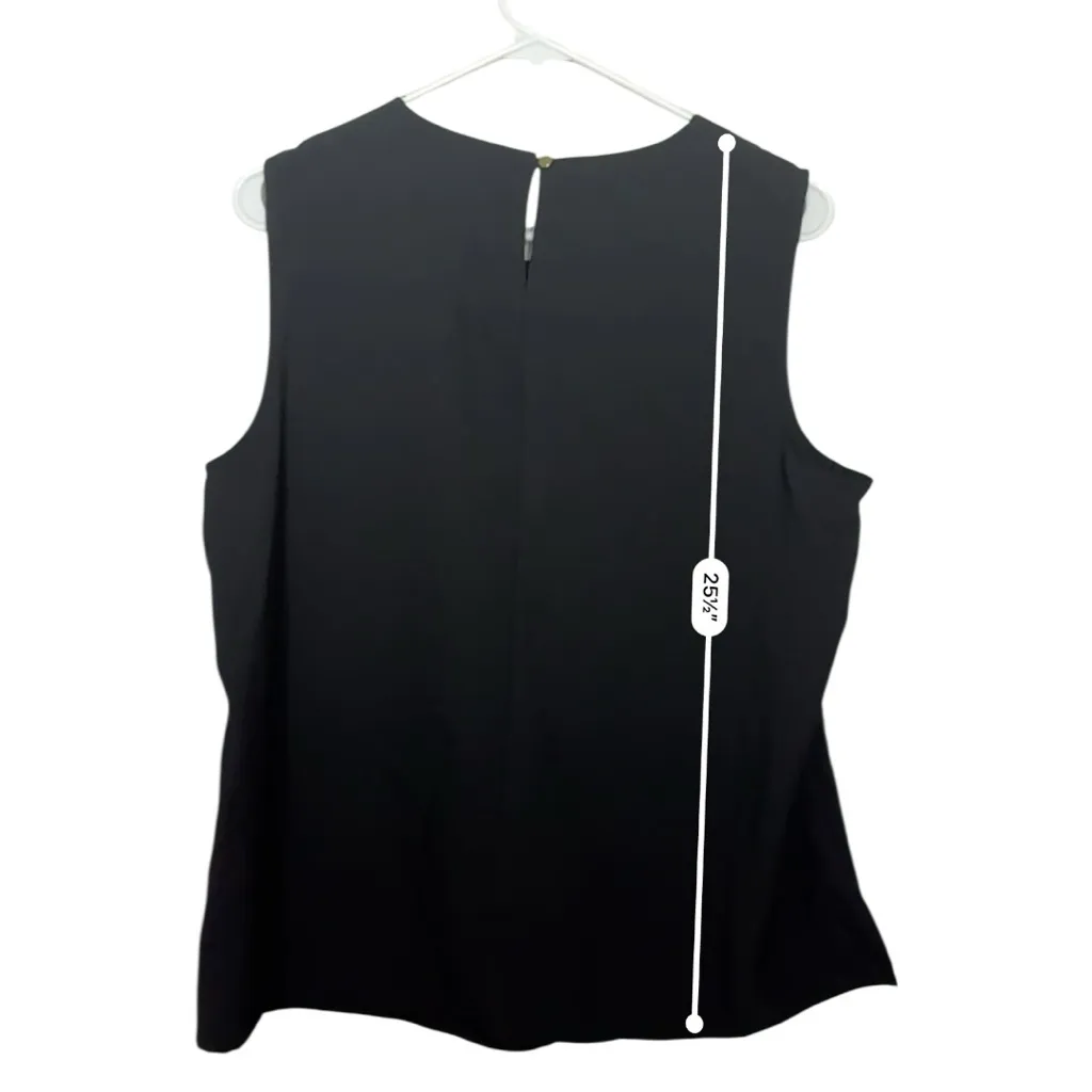 Liz Claiborne Modern Romance Black Sleeveless Blouse with Bow Detail Sz L NWT - Image 5