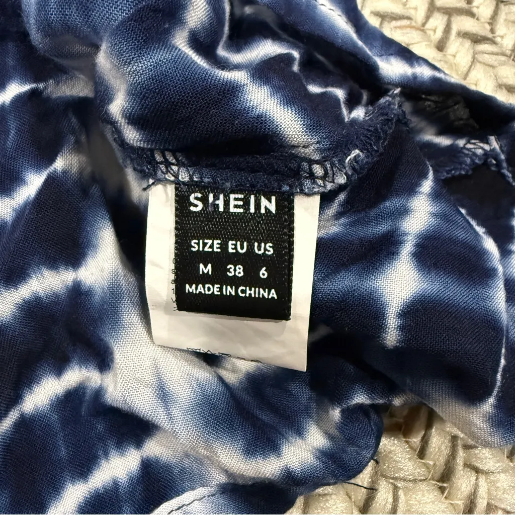 SHEIN Blue Tie Dye Mini Loose Fitting Dress - Image 5