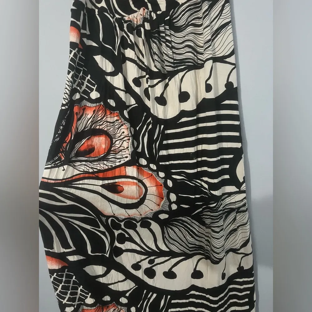Mark. Strapless Sun Dress beach cover up black white orange size xxl - Image 2
