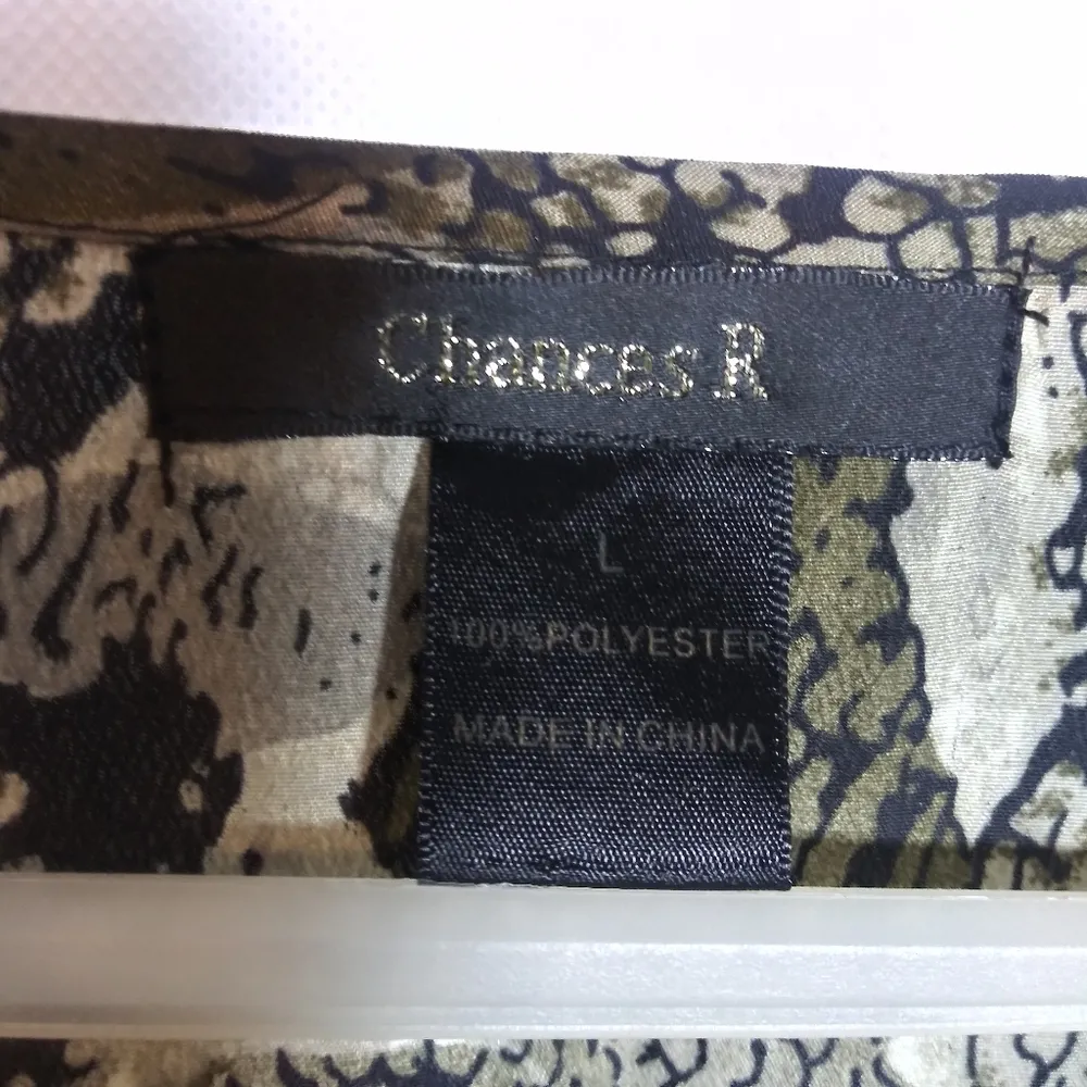 Chances R Neutral Snakeskin Print Cuffed Short Sleeve Top MobWife Size L Black Size L - Image 5