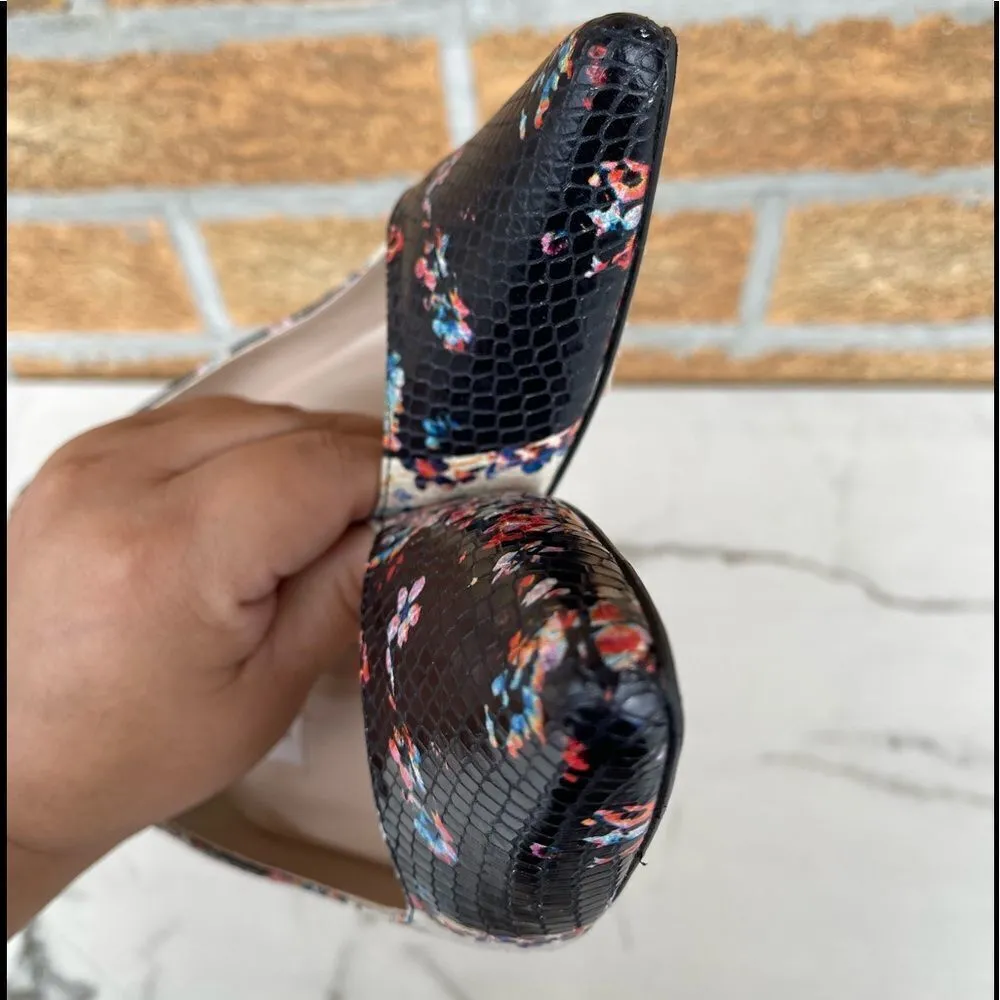 LK Bennett Floral Snake Heels size 39 Black - Image 7