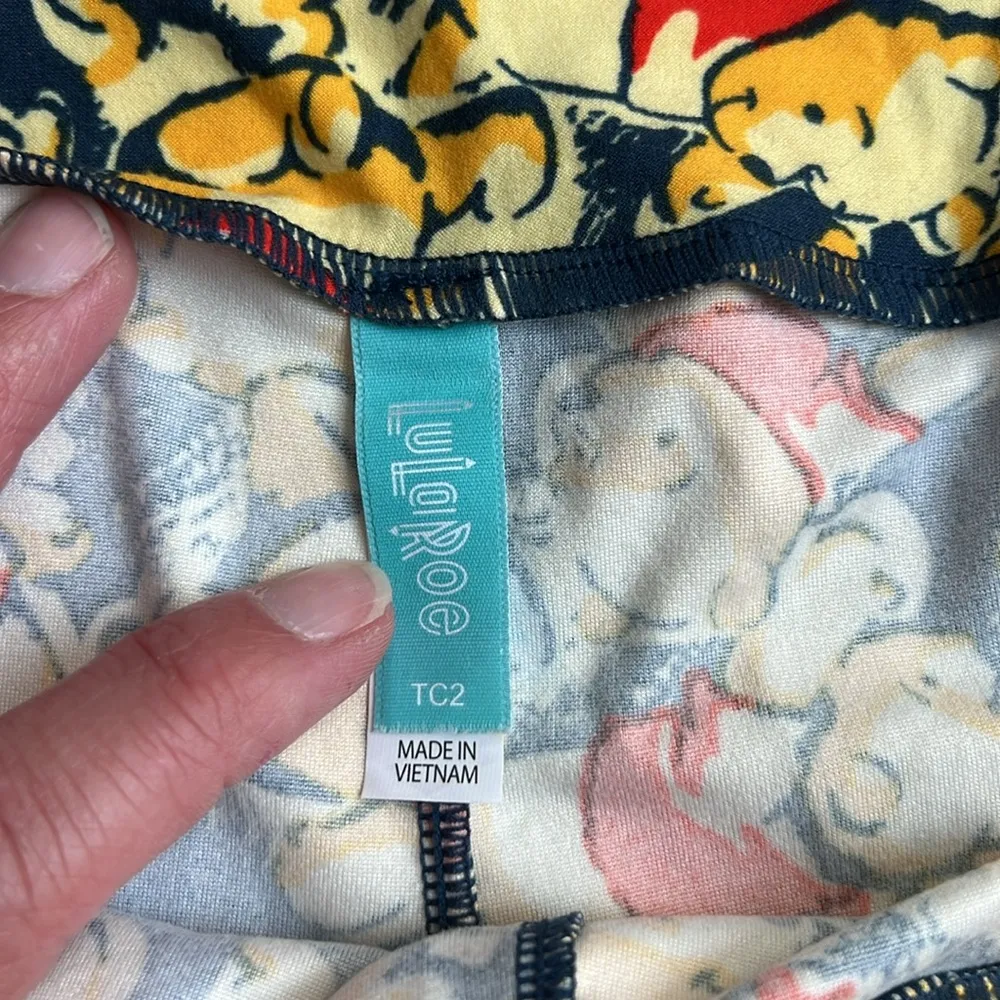 Disney Lularoe Winnie the Pooh Cartwheels Yellow leggings Womens Colorful TC 💚 - Image 3