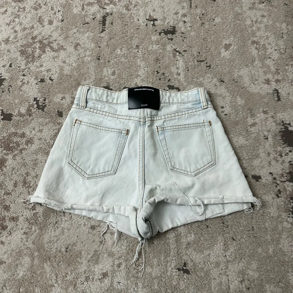 Alexander Wang Bite High Rise Denim Shorts Size 26 - Image 3