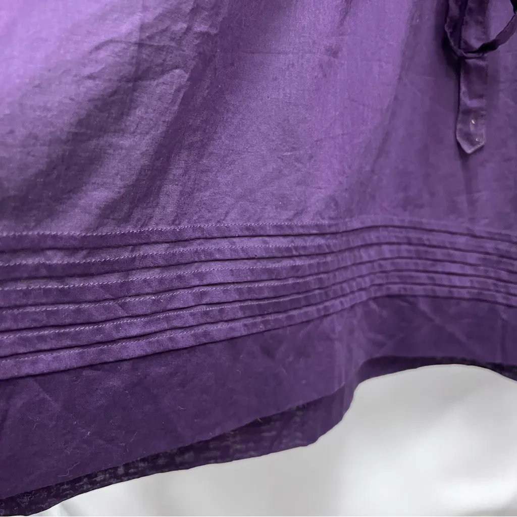 Lands' End xl 18-20 Rich Purple Garment 100% Baumwolle long sleeve belted sheer - Image 15