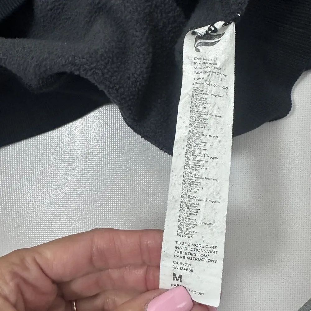 Fabletics Hoodie Womens Medium Pullover Black Athletic Sweater Jumper Gym - Image 3