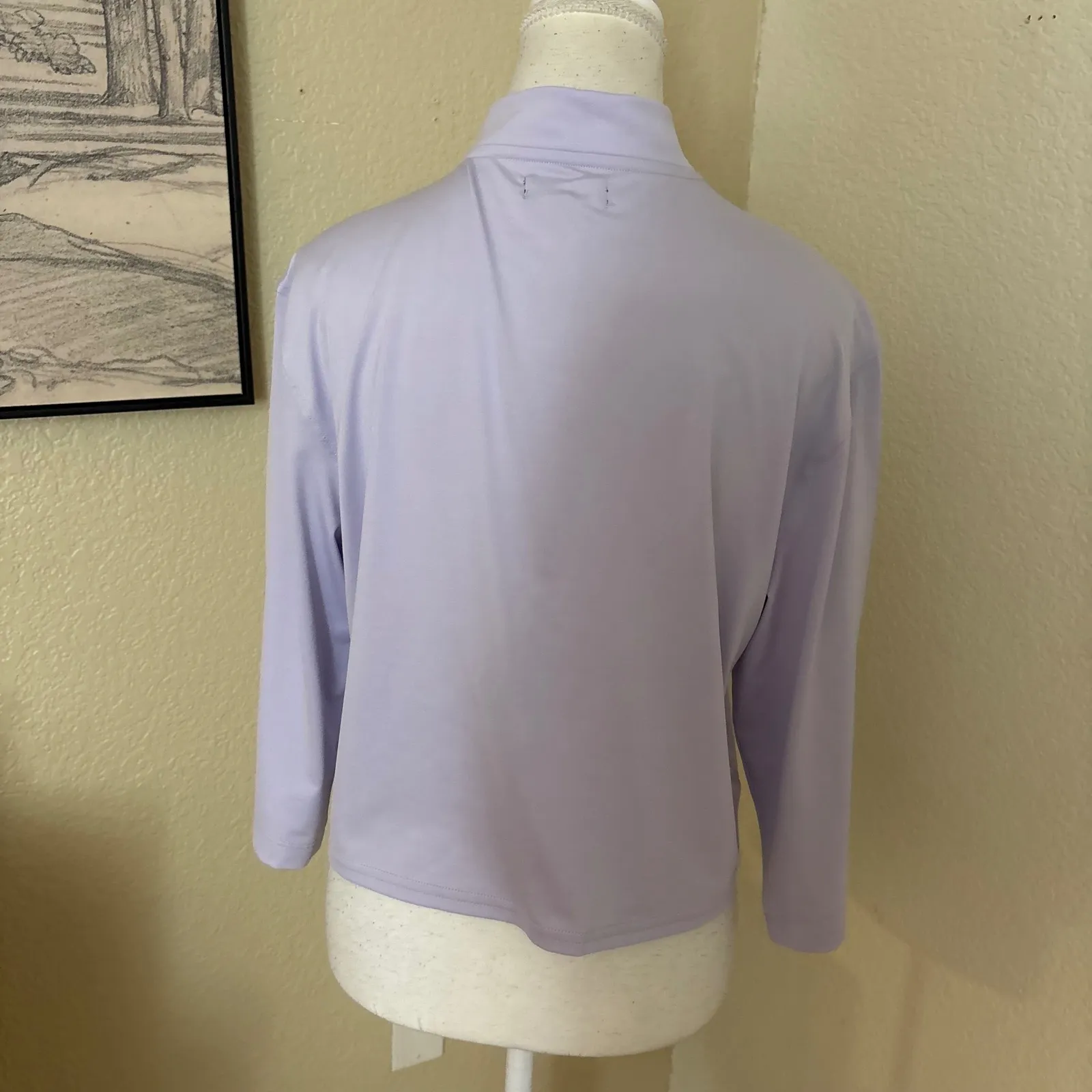BAD BIRDIE Women Lavender Purple 1/4 Zip Pullover 3/4 Sleeve Size Small Golf - Image 5