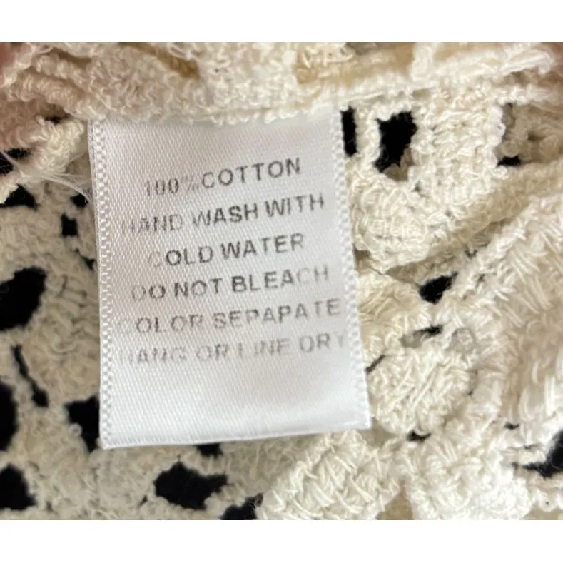 Flower Crochet Top Womens OSFM Ivory 3/4 Sleeve Boho Festival Fairy Beachy Party Size undefined - Image 7