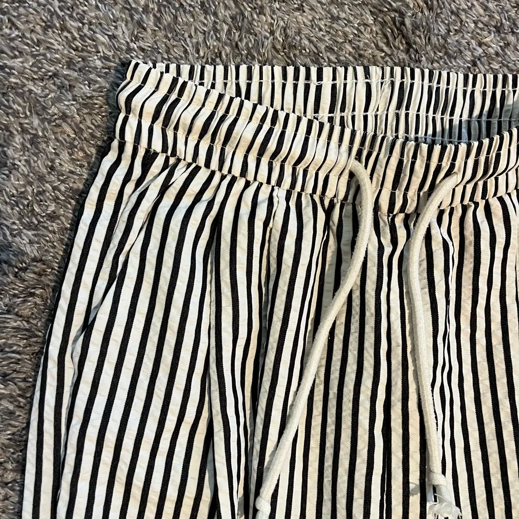 Cider Black and White Striped Straight Leg Pants - Image 3