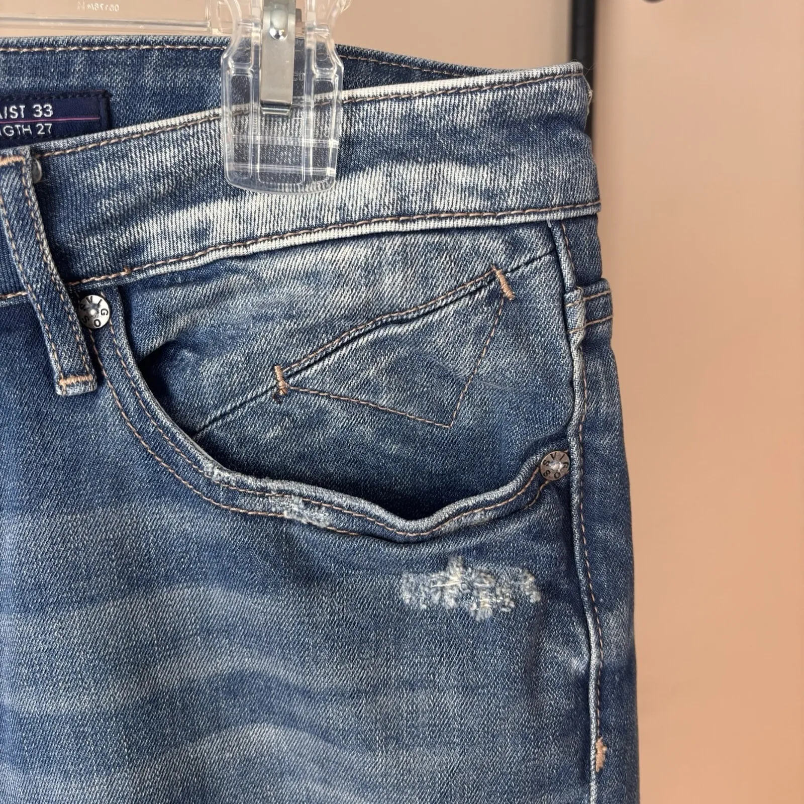 Vigoss Womens The‎ Thompson Tomboy Pockets Denim Blue Jeans 33x27 (36x29) - Image 6