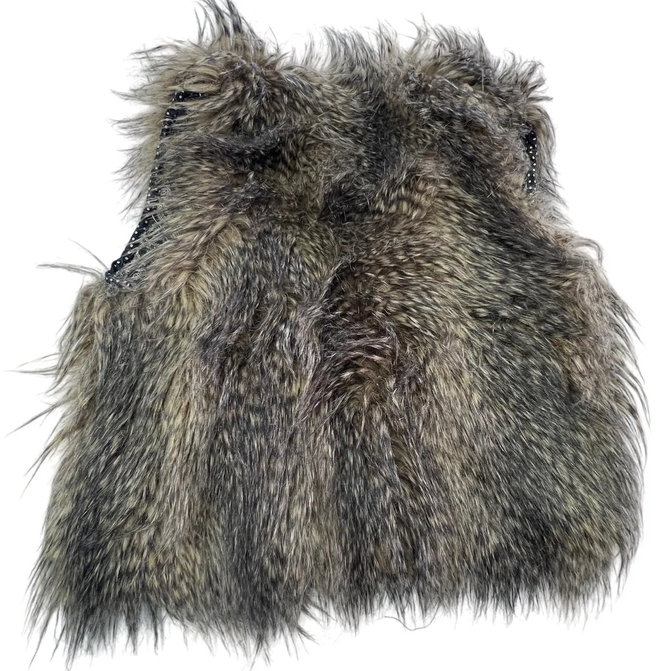 Rozae‎ Nichols Faux Fur Vest Womens Extra Small Brown Patterned Boho Statement Size XS - Image 2