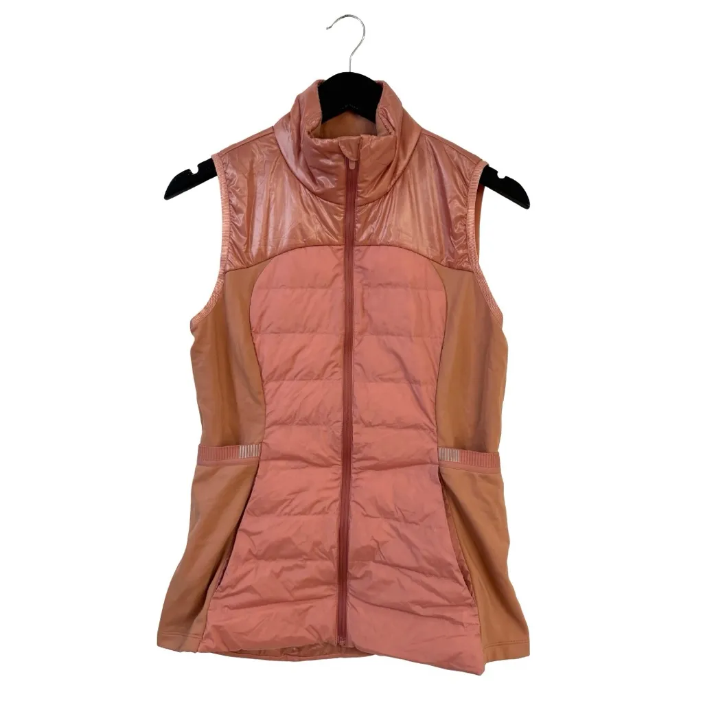 Lululemon Down For It All Vest Shine Pink Savannah Peach 8 Goose Down Puffer Run - Image 3