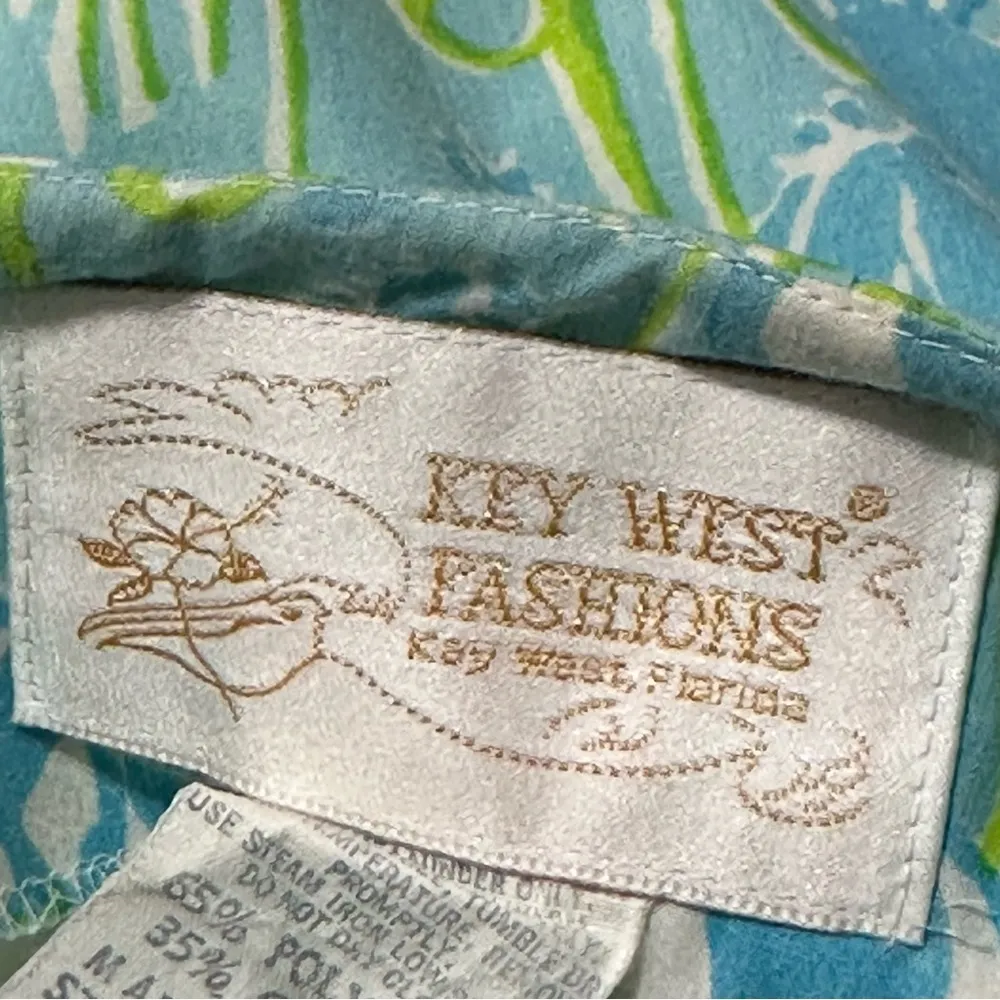 Key West Fashions Lilly Pulitzer S White Blue Yellow Print Scalloped Hem Skirt - Image 4