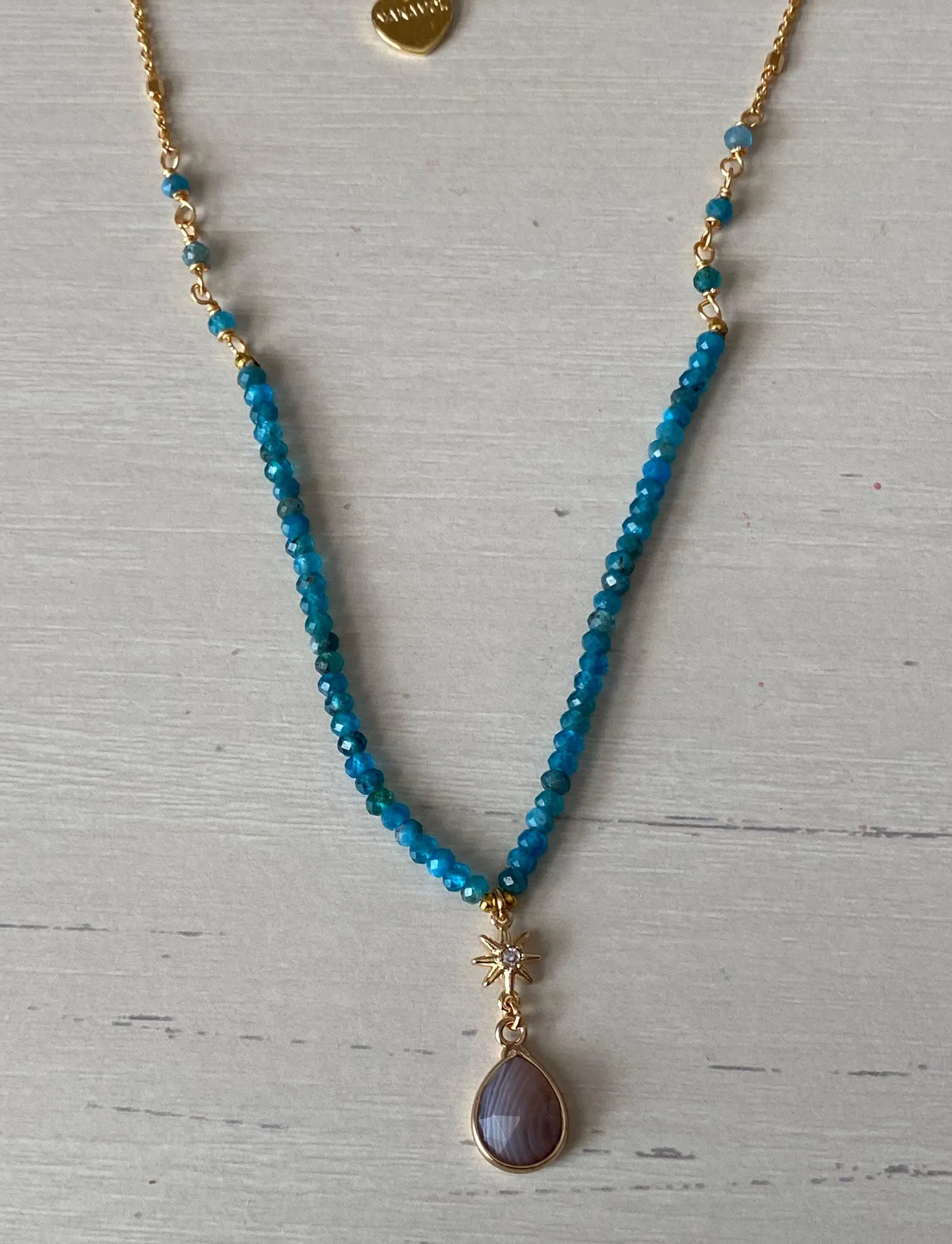 NWT  nakamol star pendant beaded necklace with gold chain - Image 5