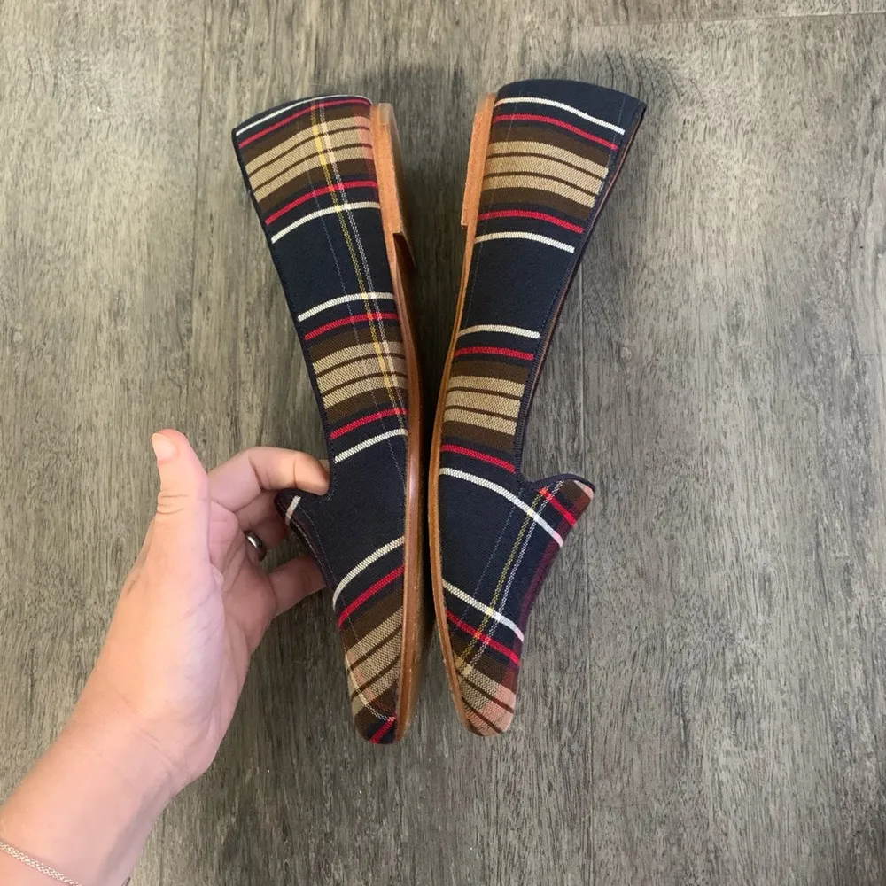 Joie daydreaming navy plaid pointed toe flats - Image 5