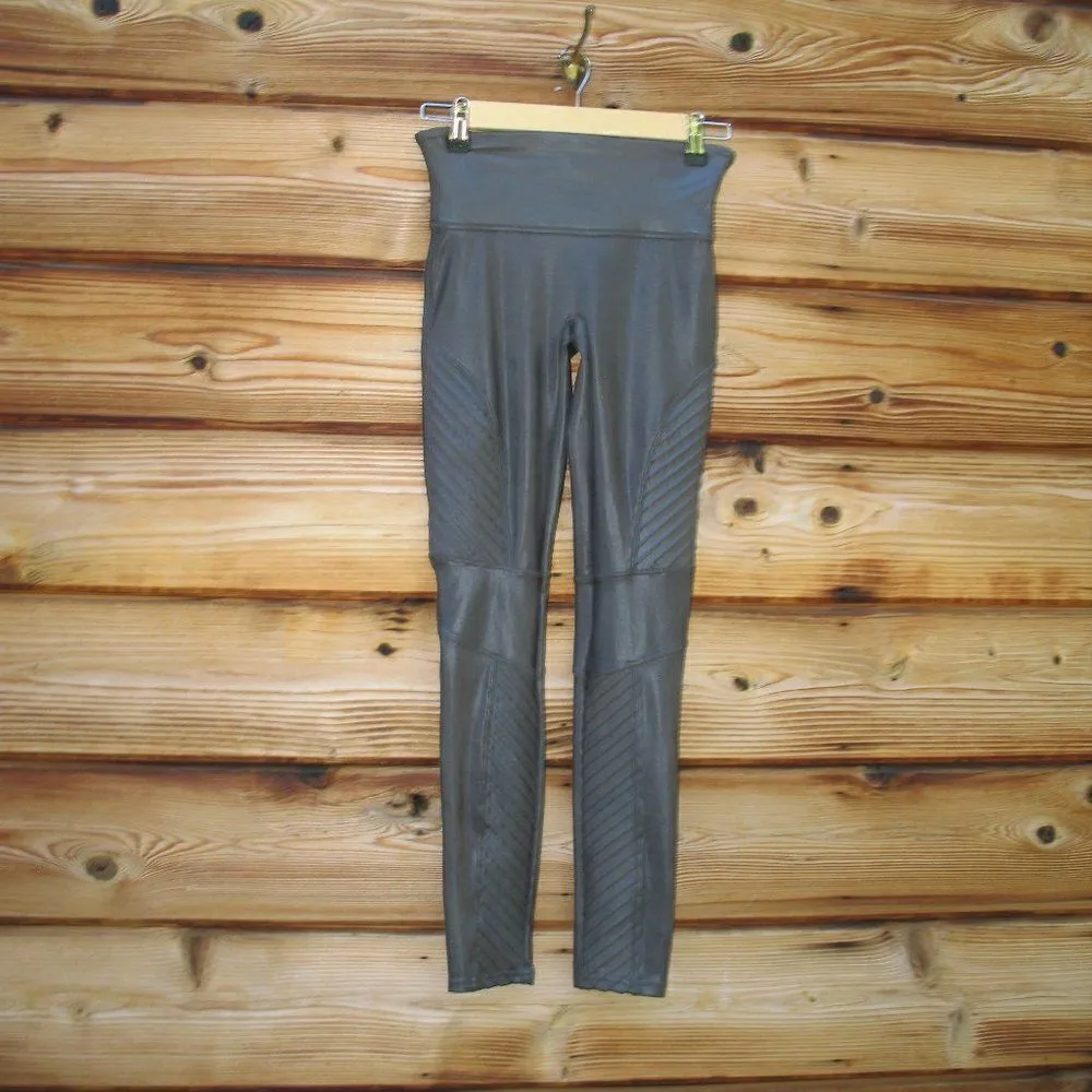 Spanx  Faux Leather Moto Leggings Gunmetal S - Image 4
