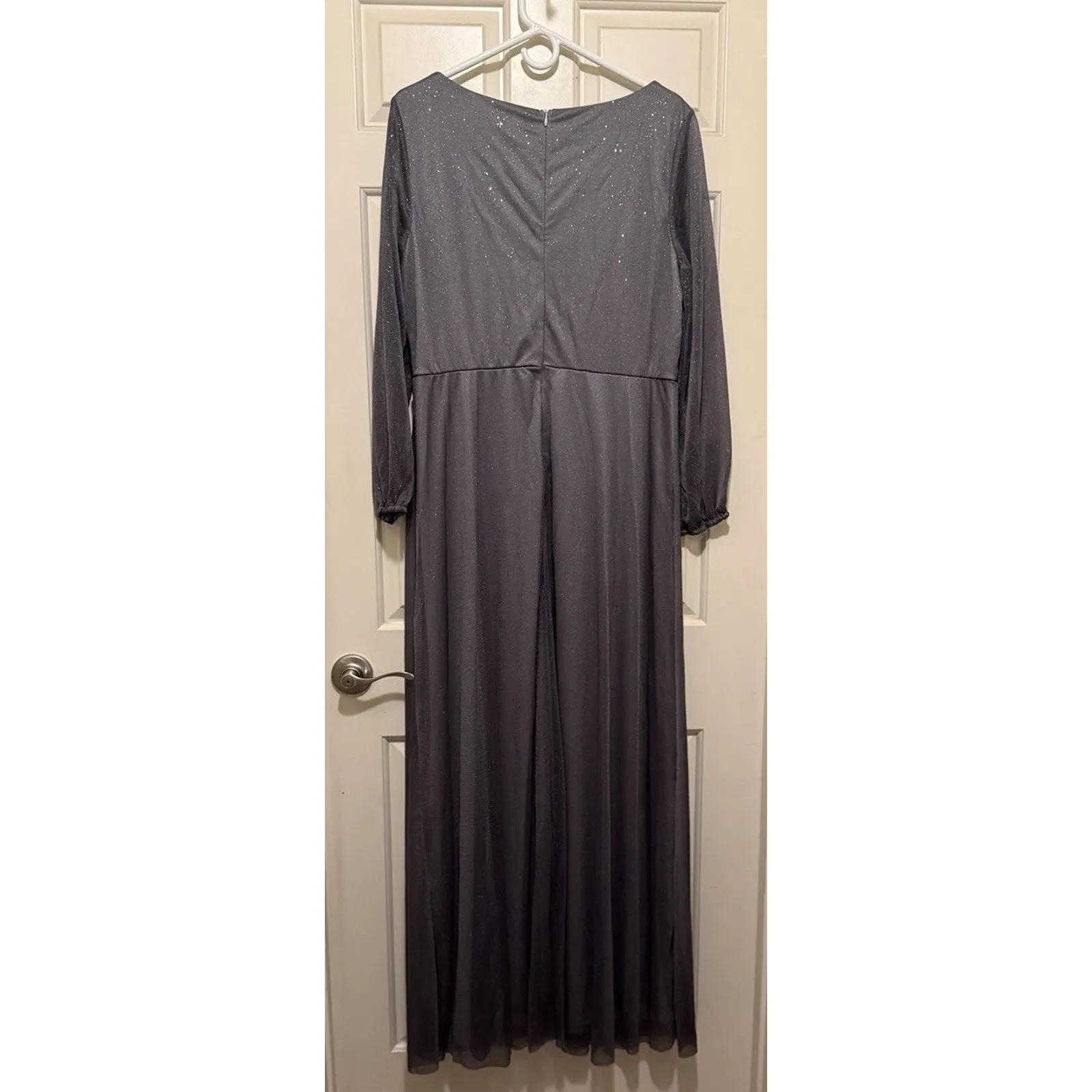 Ever Pretty Dark Gray Glitter Evening Gown Long Formal Dress, Plus Size 18 NWT - Image 3