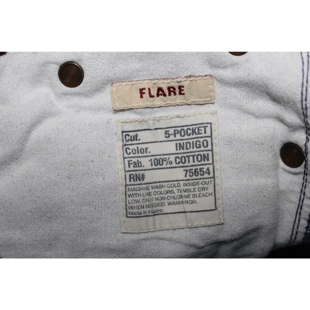 Abercrombie & Fitch Flare Blue Denim Light Wash Cotton Wide Leg Jeans Size 6 R - Image 7