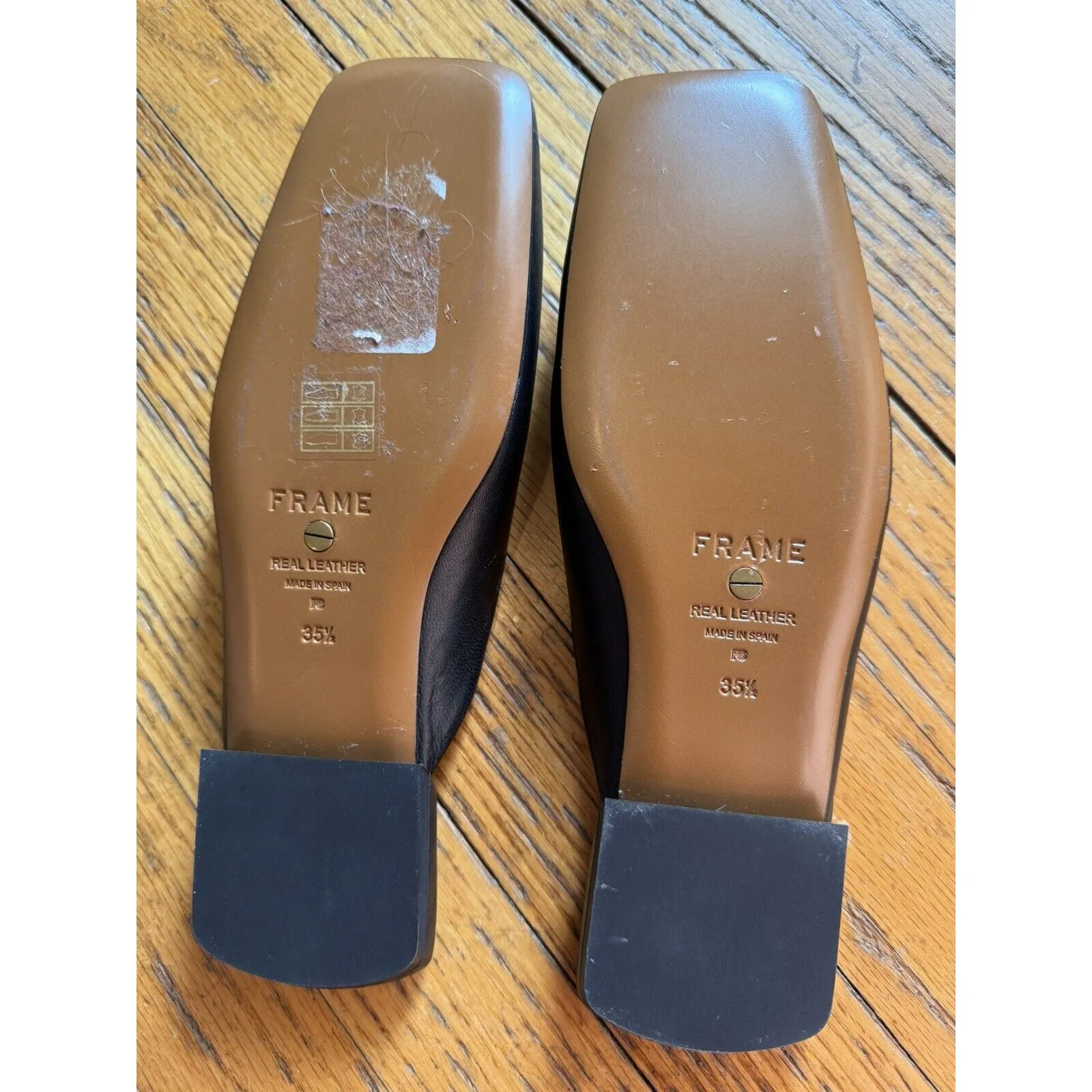 Frame EUC  $348 Black Noir Leather Le Town Mules *Size 35 1/2* - Image 8