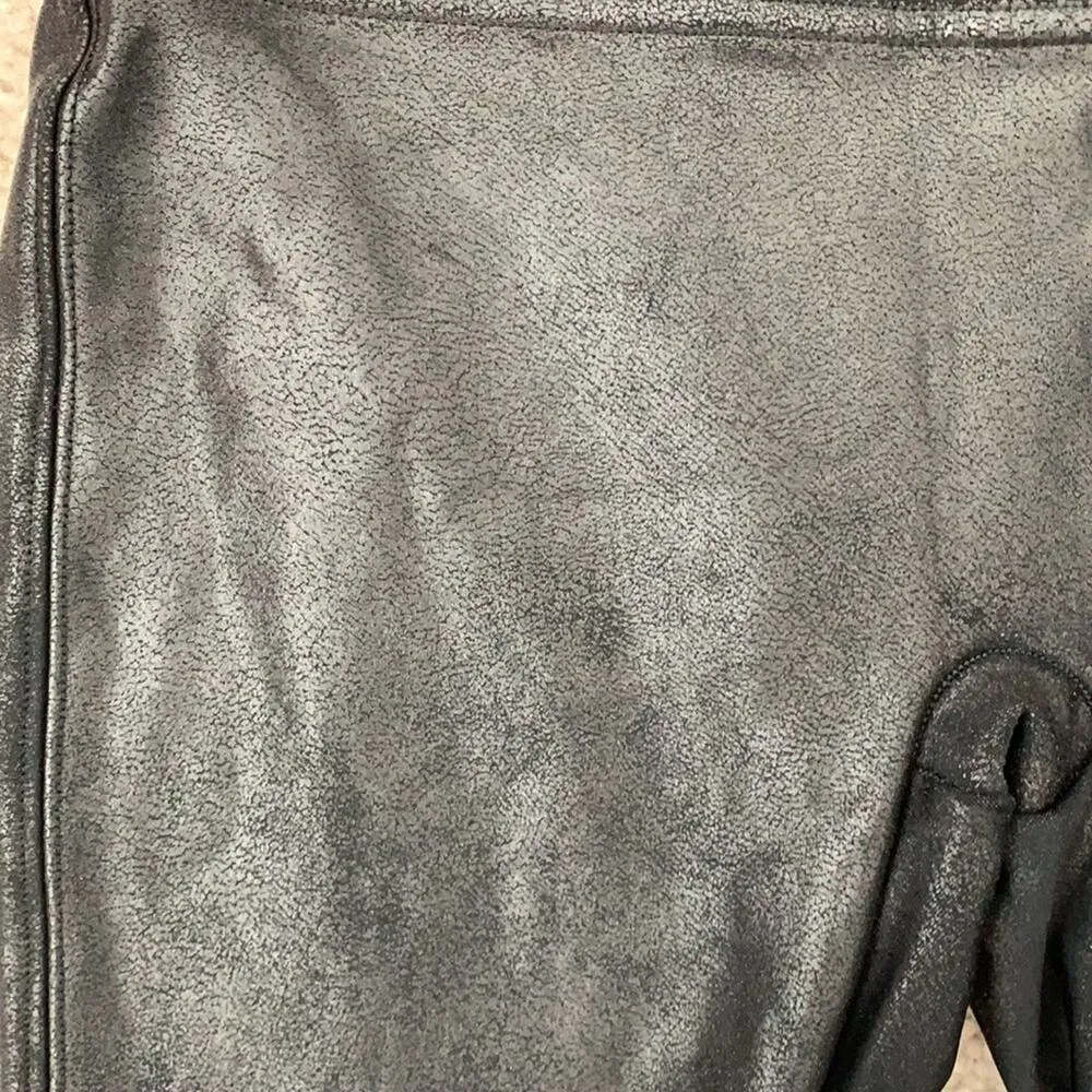 Spanx By Sara Blakely High Rise Faux Leather Leggings Black Women Petite Small - Image 3