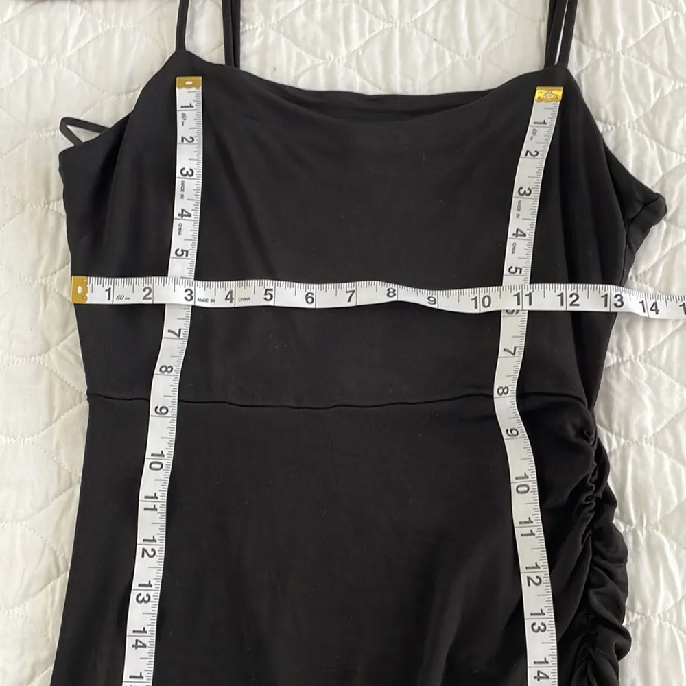 Forever 21 Women’s Ruched Cami Midi little Black Dress Size Large - Image 9