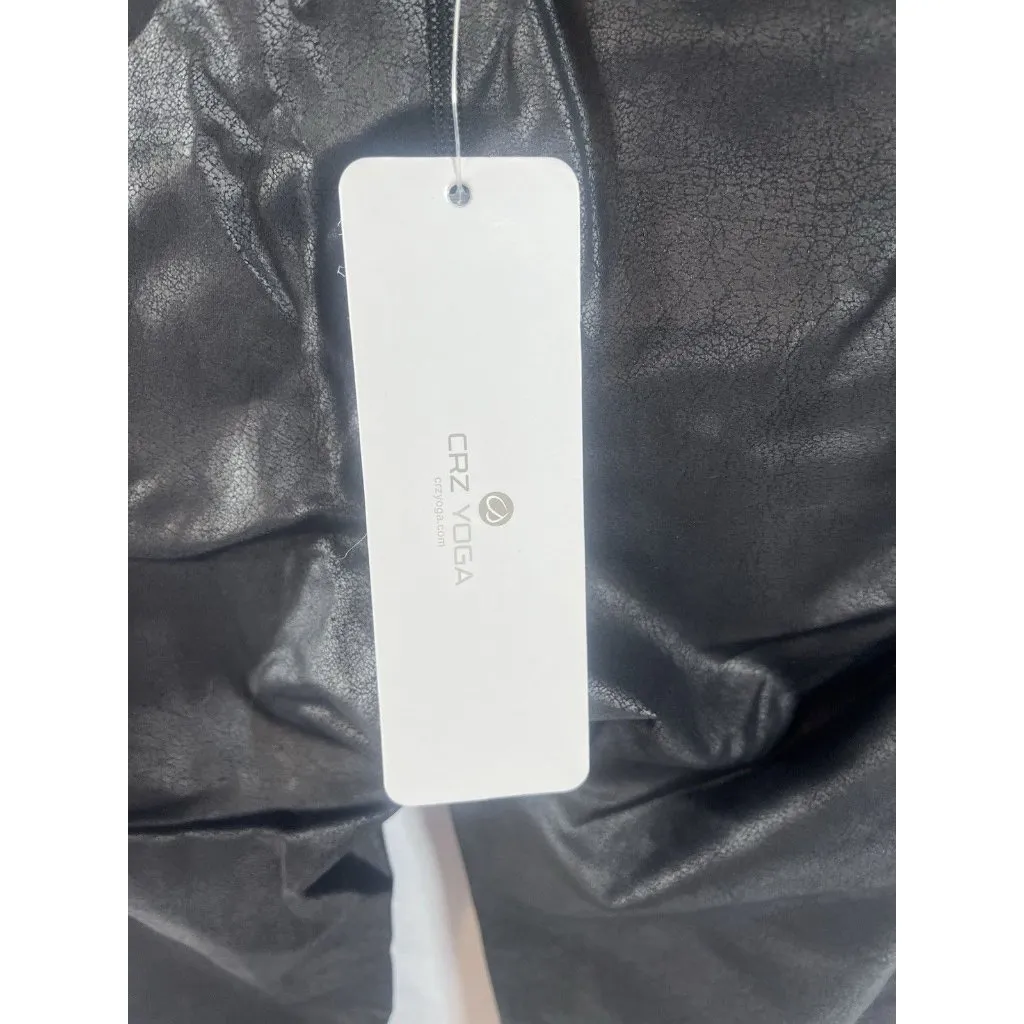 CRZ YOGA Faux Leather Leggings Black Size M 8/10 - Image 3