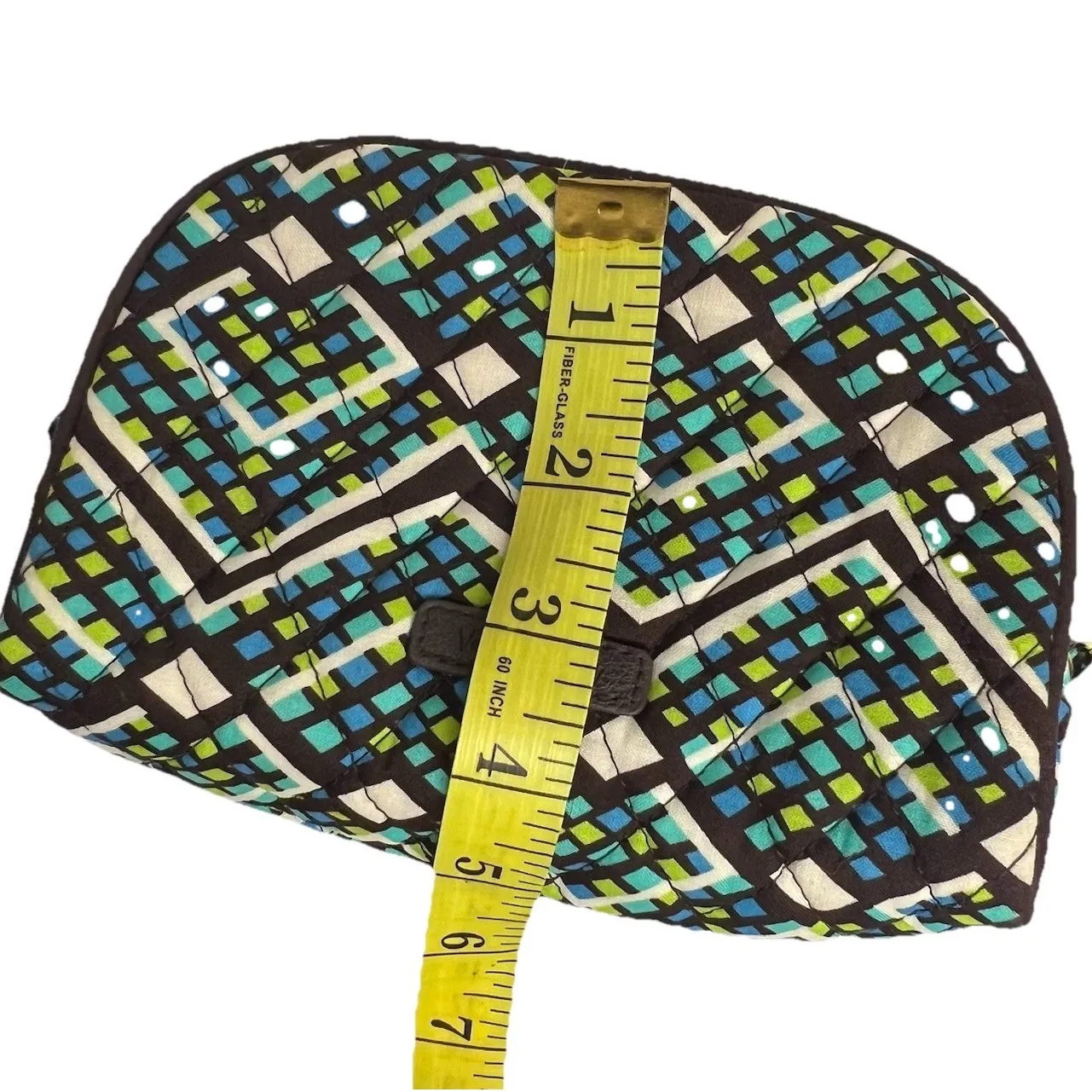 Vera Bradley Rain Forest‎ Quilted Cosmetic Makeup Travel Bag Blue Green - Image 8