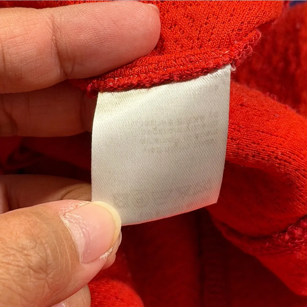 Akris Punto Size 6 Red A-Line Dress Long Sleeve Side Zip Designer Classic Chic - Image 6