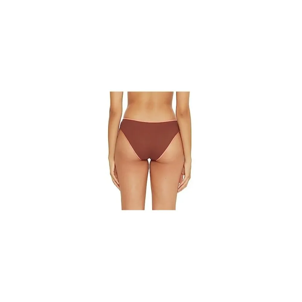 Becca Modern Edge Gracie Buckle Side Hipster Bikini Bottom Coconut Brown XS - Image 2