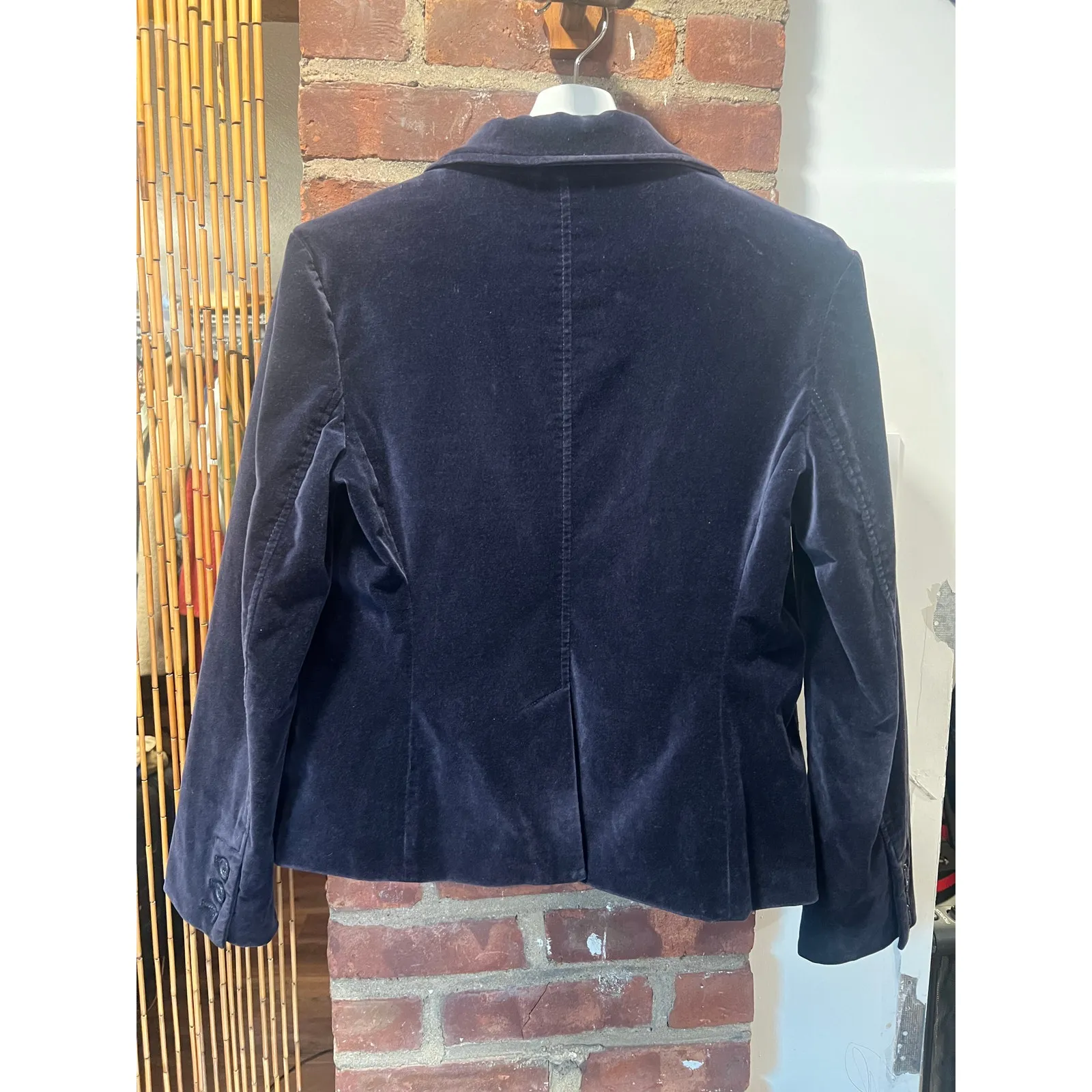 Vintage Y2K Gap Velvet Blue Blazer 4 Preppy Office Holiday - Image 3