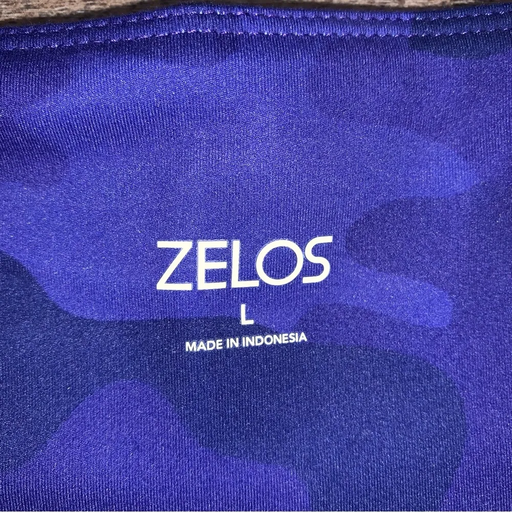 ZELOS Motion Below Ankle Leggings Purple Camouflage Print Size Large - Image 3