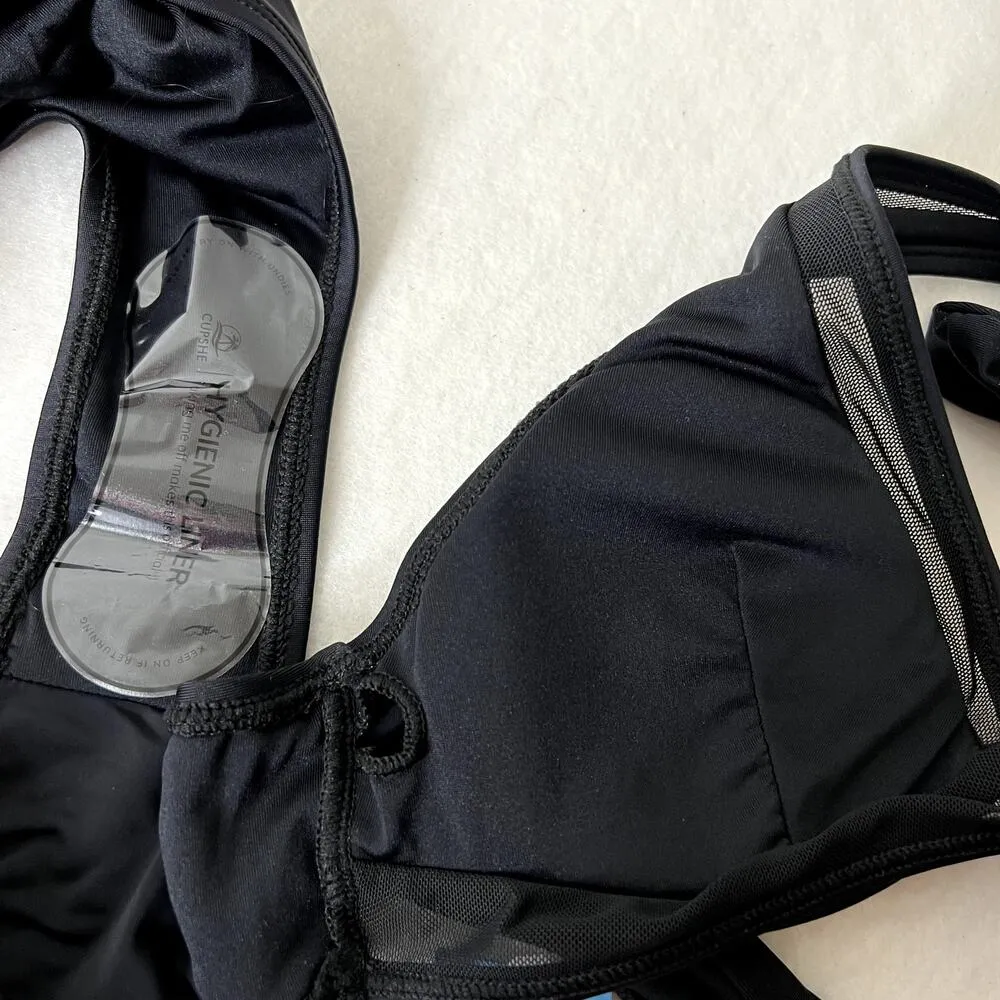 Cupshe Black Mesh Halter Bikini - Image 9