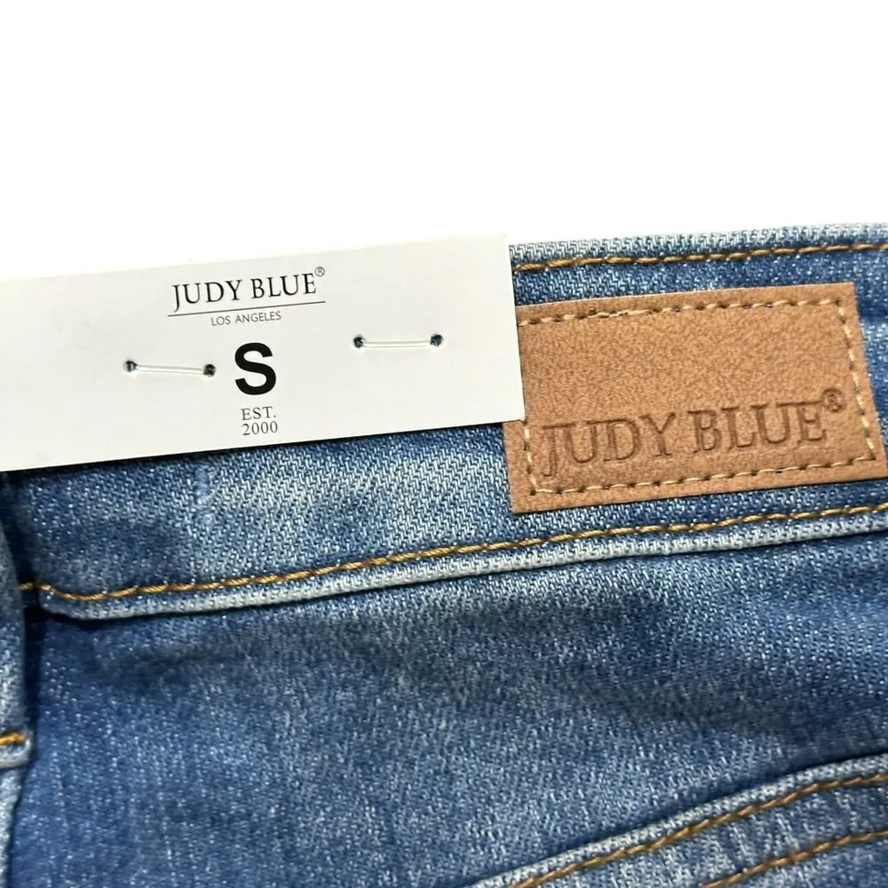 Judy Blue JB150269 Hey There Double Button Tummy Control Denim Jean Shorts Small - Image 5