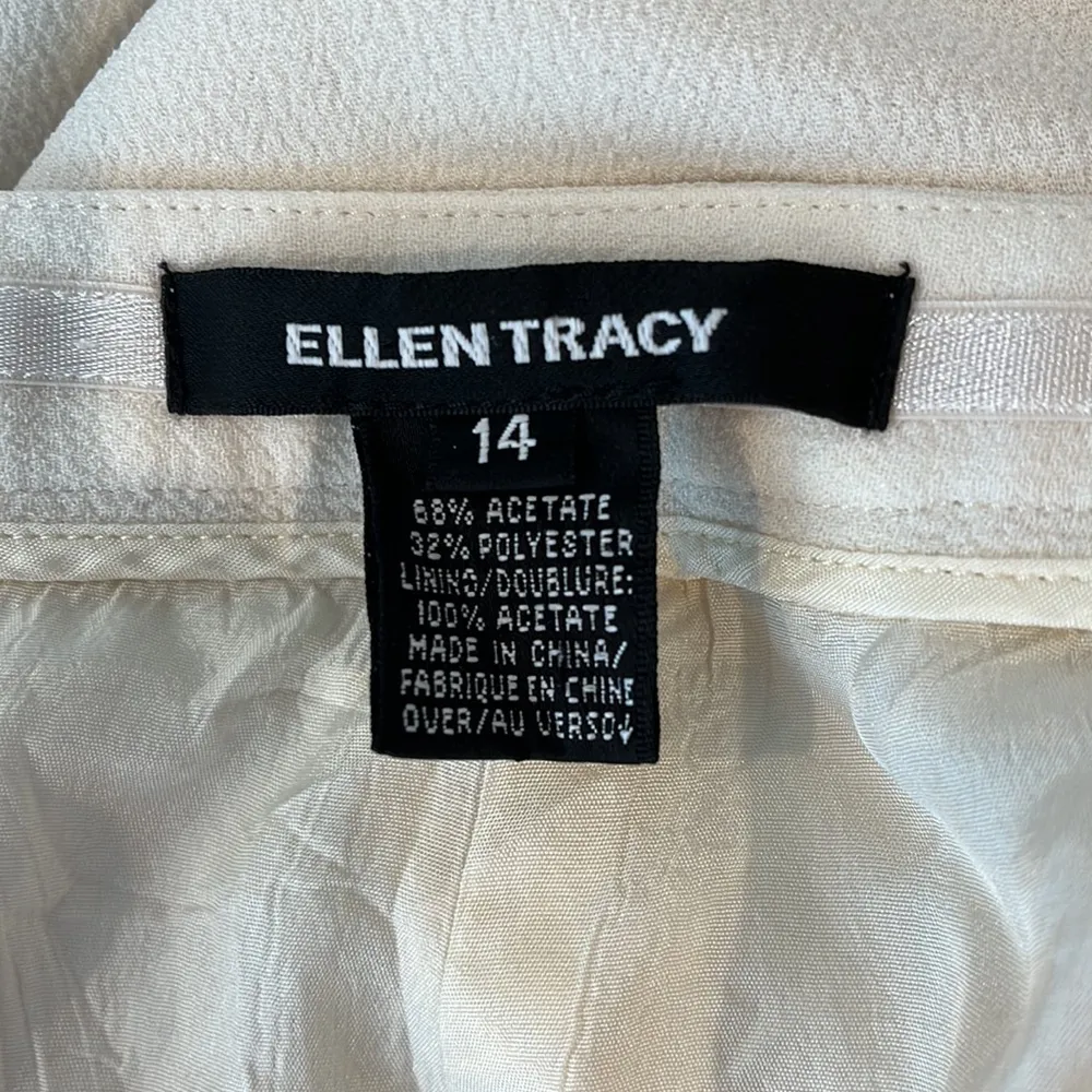 Ellen Tracy Ivory Wide Leg Dress Pants Women’s Plus Size: 14 - Image 3
