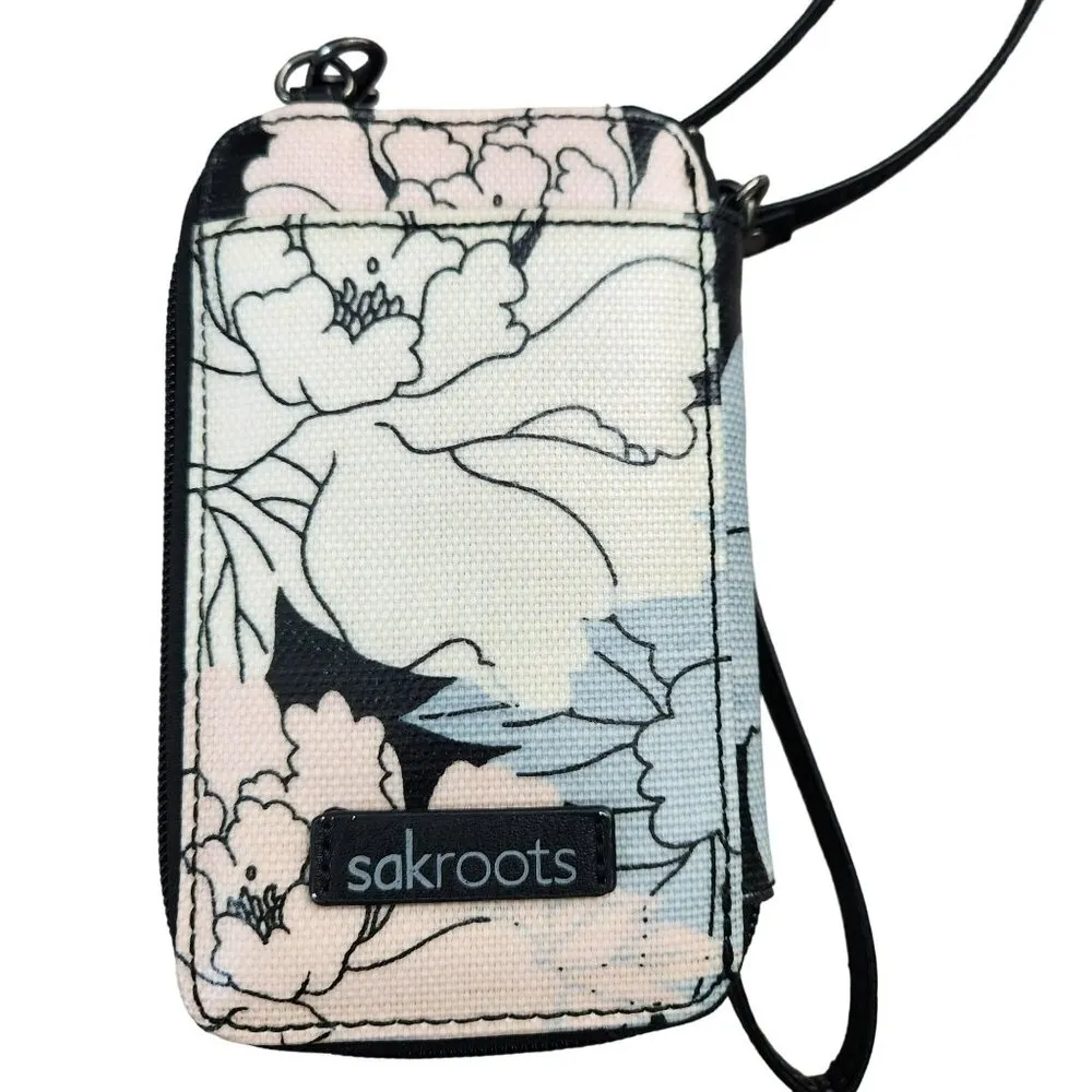 Sakroots Duo Wristlet & Crossbody Travel Bag Smartphone Artist Circle Peony - Image 2