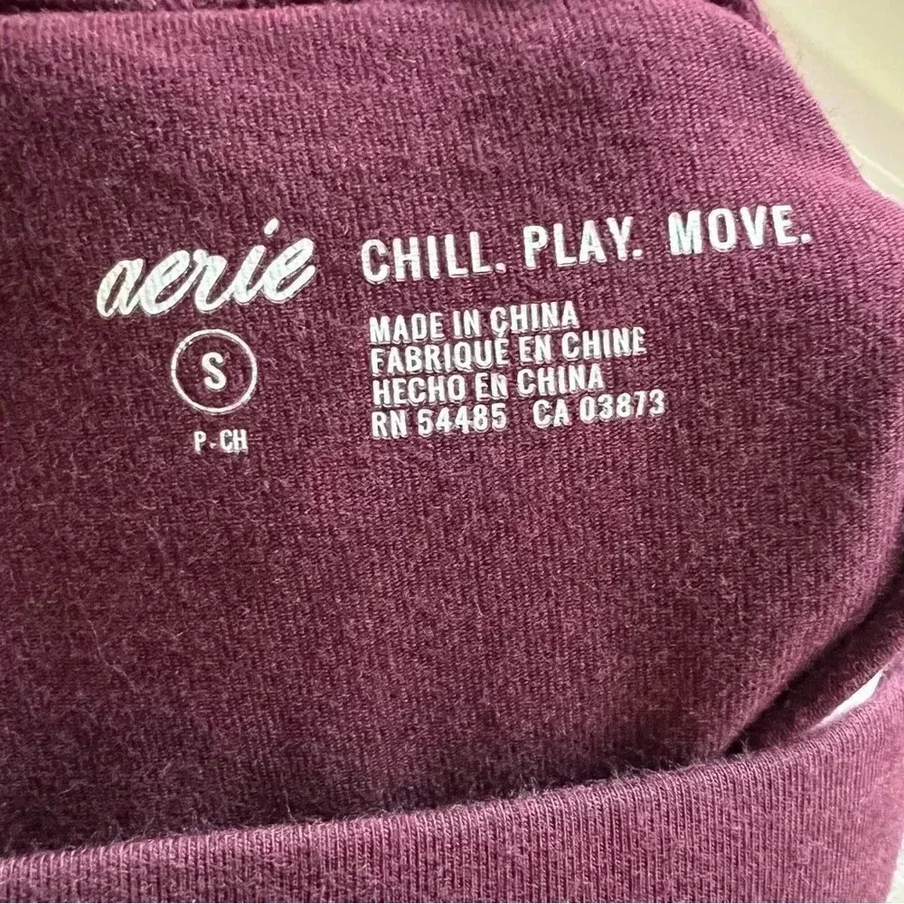 Aerie Chill‎ Play Move Burgundy Grey Leggings Size Small New with Tags - Image 6
