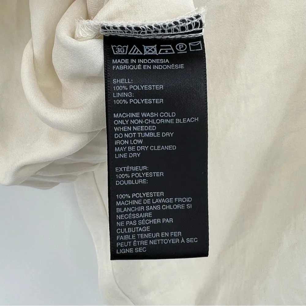 Anthropologie Silence + Noise cream surplice balloon sleeve cropped blouse - Image 7