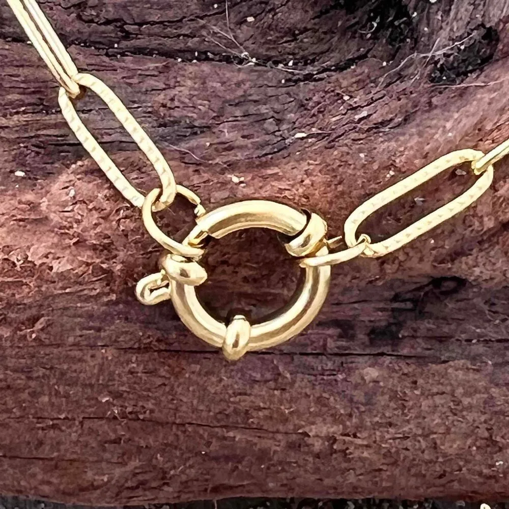 Gold Plated Paperclip Mariner Holder Charm Necklace stainless steel jewelry - Image 4