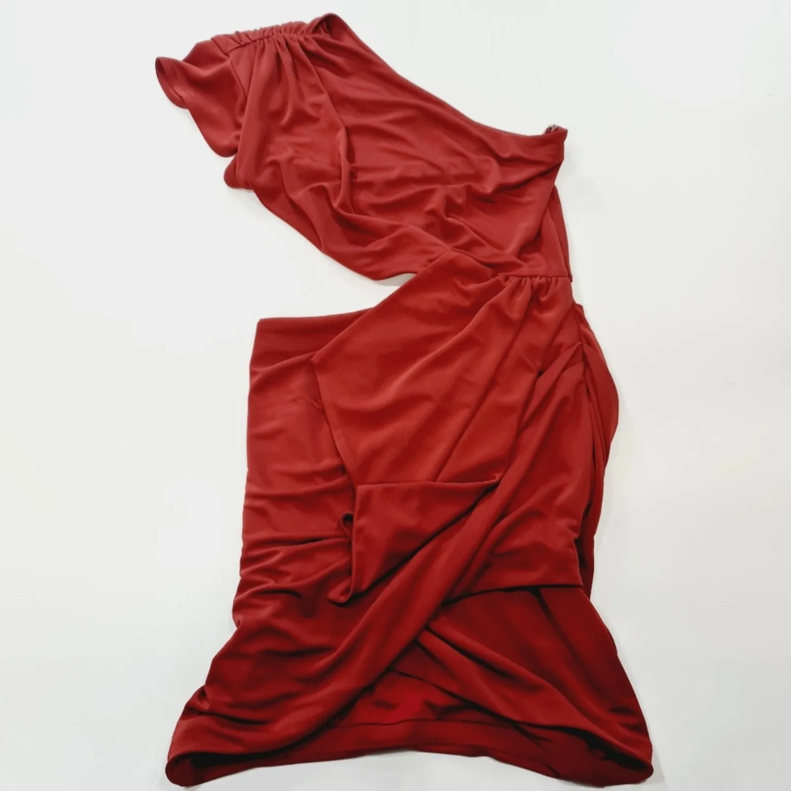 NBD Orla Mini Dress in Bordeaux XS - Image 3