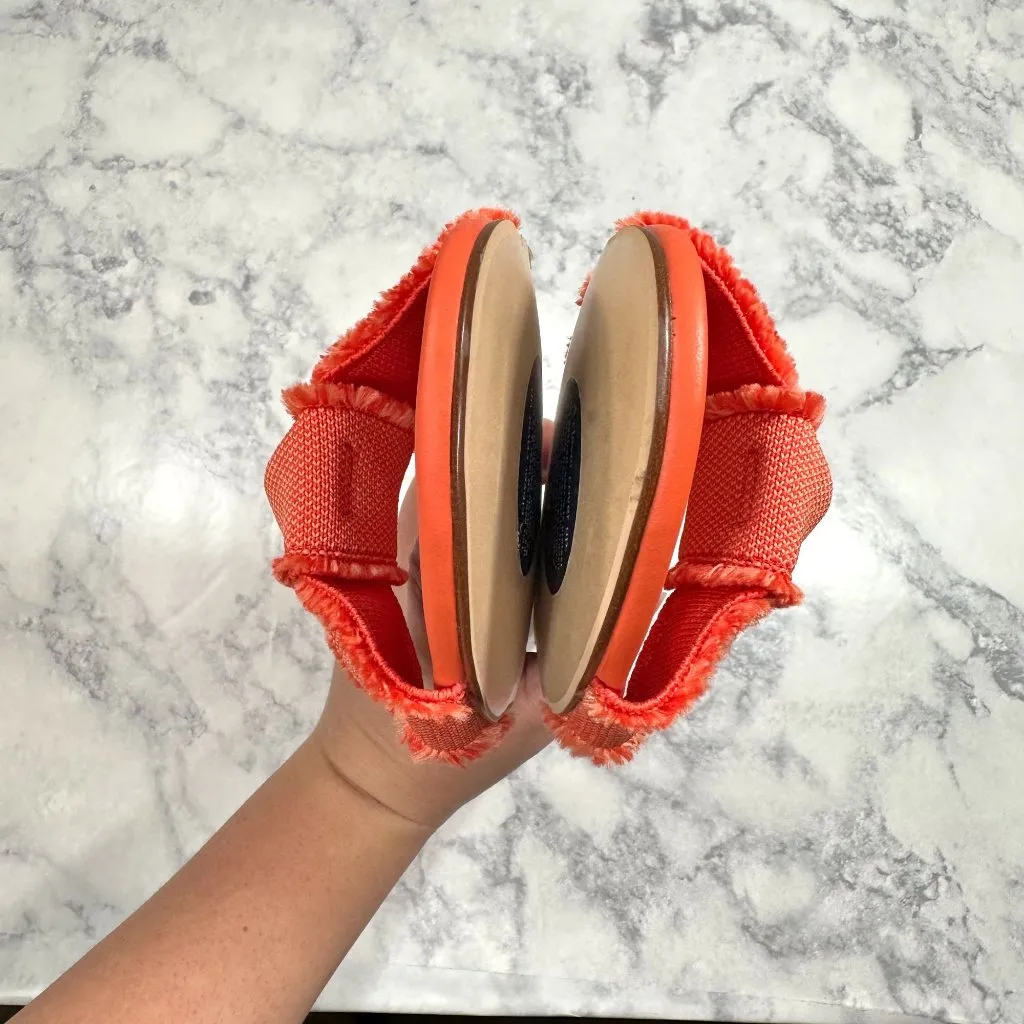 Rothy's The Knot Sandal Coral Cantaloupe Fringe Vegan Knit Slide Sandals Orange Size 8 - Image 7