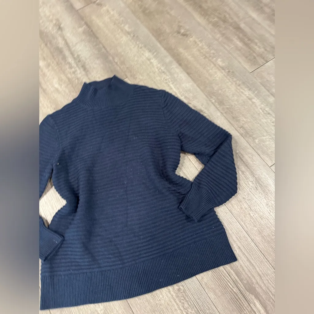 NIC+ZOE Midnight Blue Textured Turtleneck Sweater - Image 8