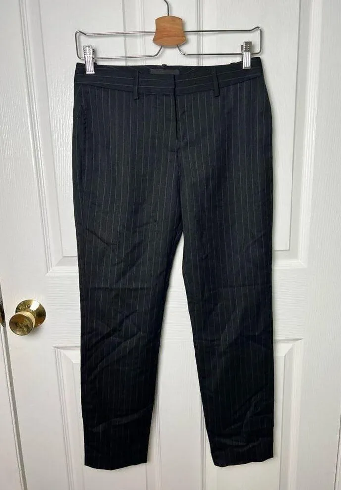 Nili Lotan Gray Wool Blend Tel Aviv Pin Striped Tapered Ankle Trouser Pants 0 - Image 2