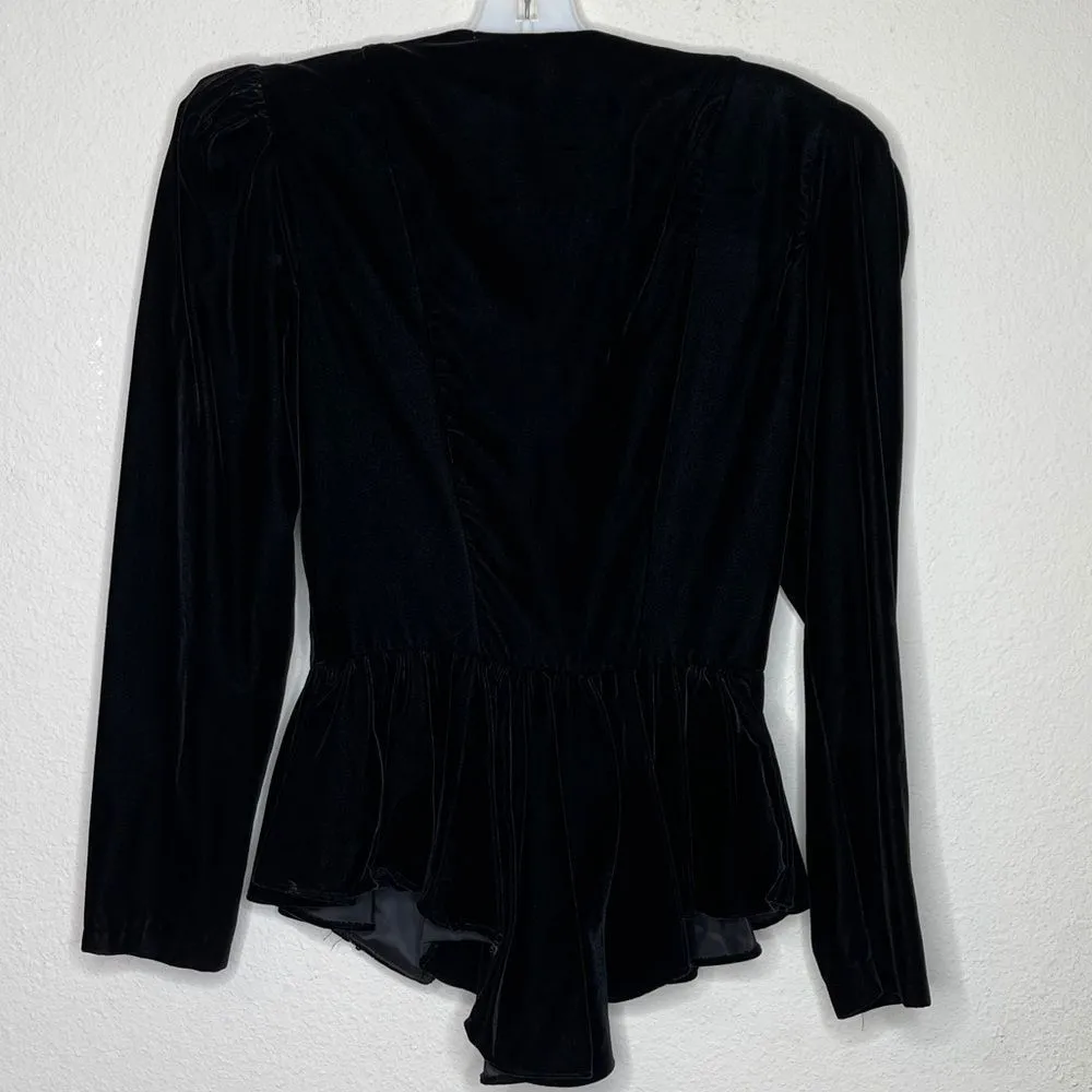 Vintage Zum Zum Velvet‎ Beaded Jacket Black - Image 3