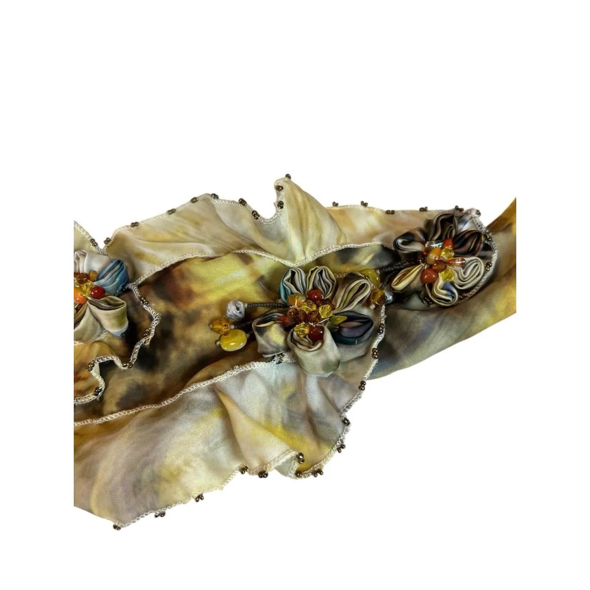 NWT VTG Mary Frances Versatile Scarf/belt 3D Multicolor Floral Beaded Tassel 60” - Image 12